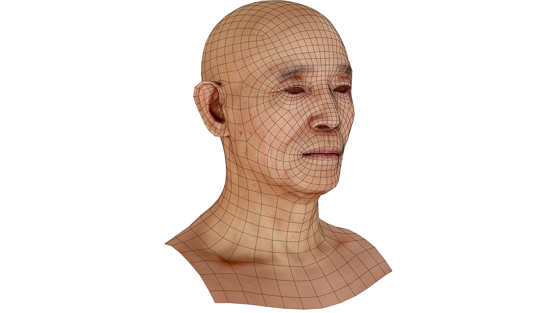 ArtStation - Retopologized Male 3D Head scan | Ike Hidetsugu | Game Assets