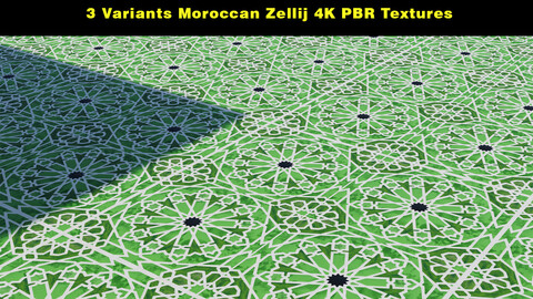 Moroccan Arabic Zelij wall tiles PBR Textures