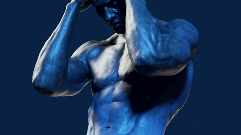 Thinking - Blender Anatomy Sculpture