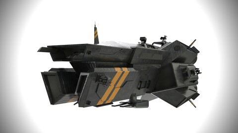 spaceship 0122 cruiser low poly