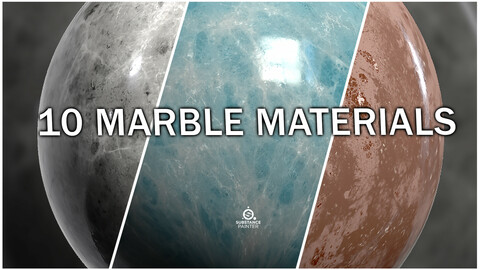 +10 Unique High Quality Marble Material Pack (Texture Files Included)