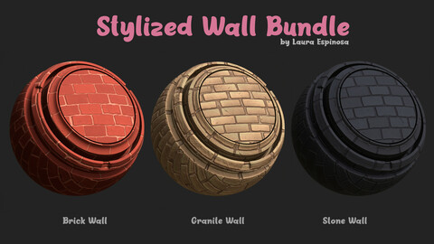 Stylized Wall Material Bundle for Substance Painter