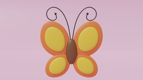 Cartoon Butterfly 3D model