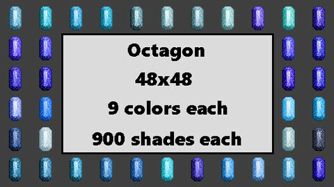 Octagon Cut Gemstones [48x48]