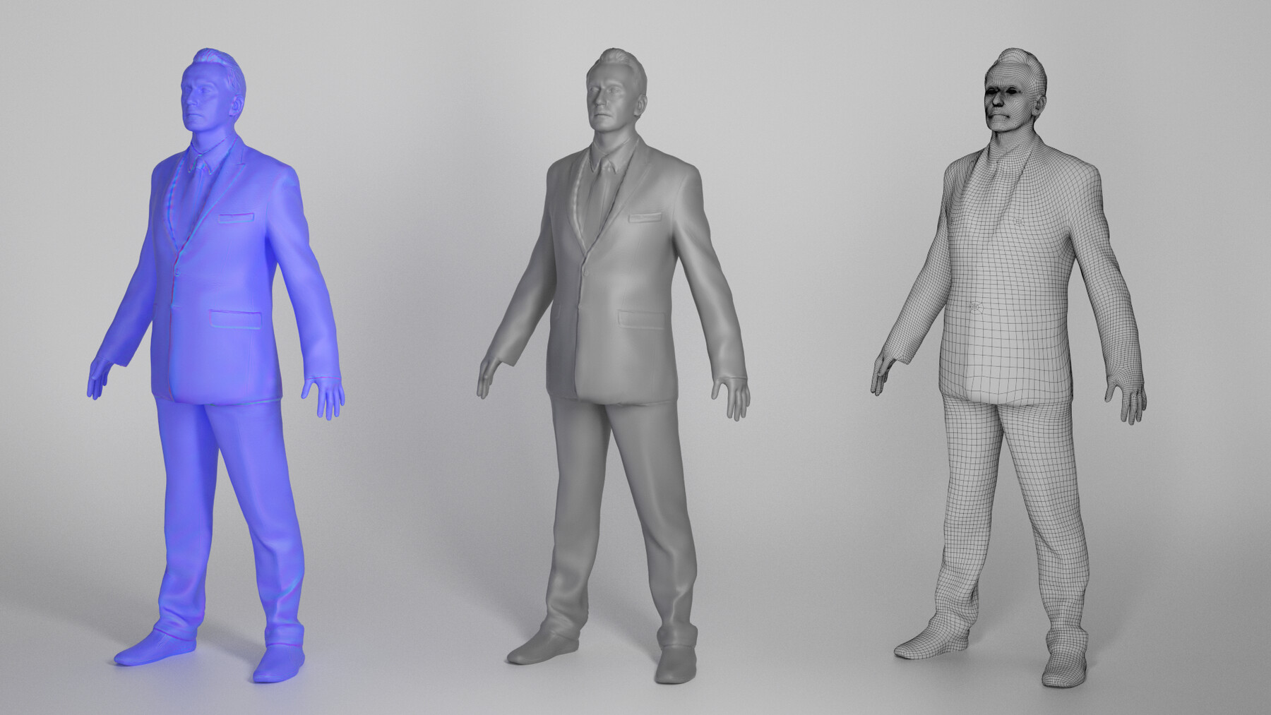 ArtStation - Man in suit ready for animation 354 | Game Assets