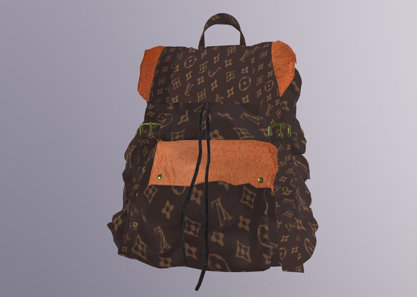3D model Backpack - Louis Vuitton Pattern 3 IN 1 VR / AR / low-poly
