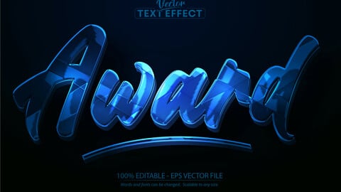 Metallic text effect, editable metallic blue text style