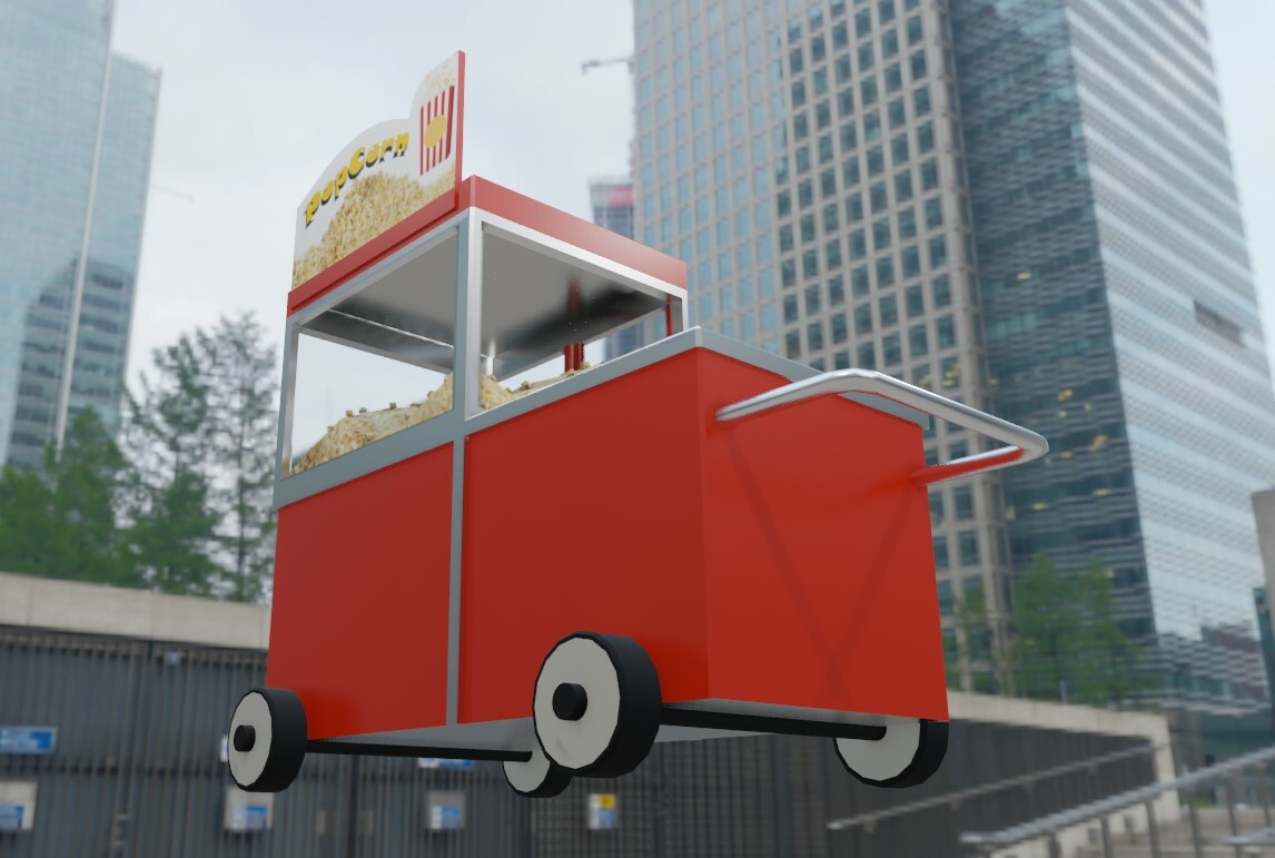 ArtStation - Popcorn Cart - Carrinho de Pipoca Low-poly 3D model | Game ...