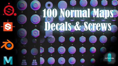 100 Decals & Stamps pack( 2k normal maps)