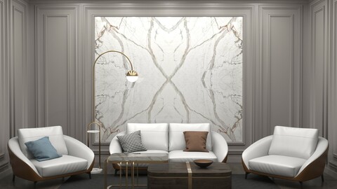 living room 01-modern-set-sofa leather brown