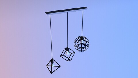 Metal Loft chandelier-Lamp