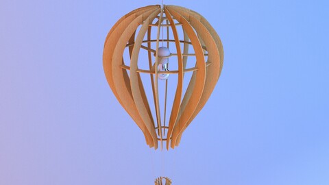 Wood Balloon chandelier-Lamp