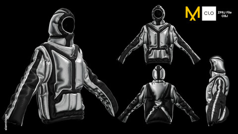Future Fashion Puffer Jacket #005 - Clo3D/MarvelousDesigner + OBJ / DIGITAL FASHION