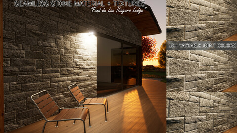 Seamless Natural Stone Wall Material + Textures (Fond du Lac Niagara Ledge)