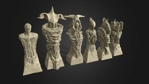 Biomechanic Chess set 2 3D print model