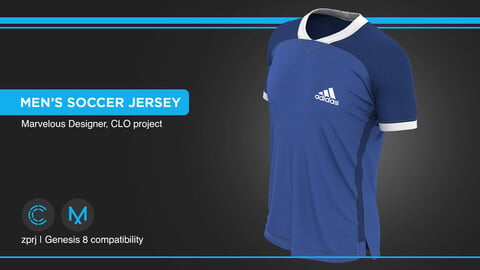 Men's Soccer Jersey | clo3d | marvelous designer