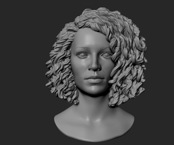 ArtStation - Female Head with Curly Hair | Resources