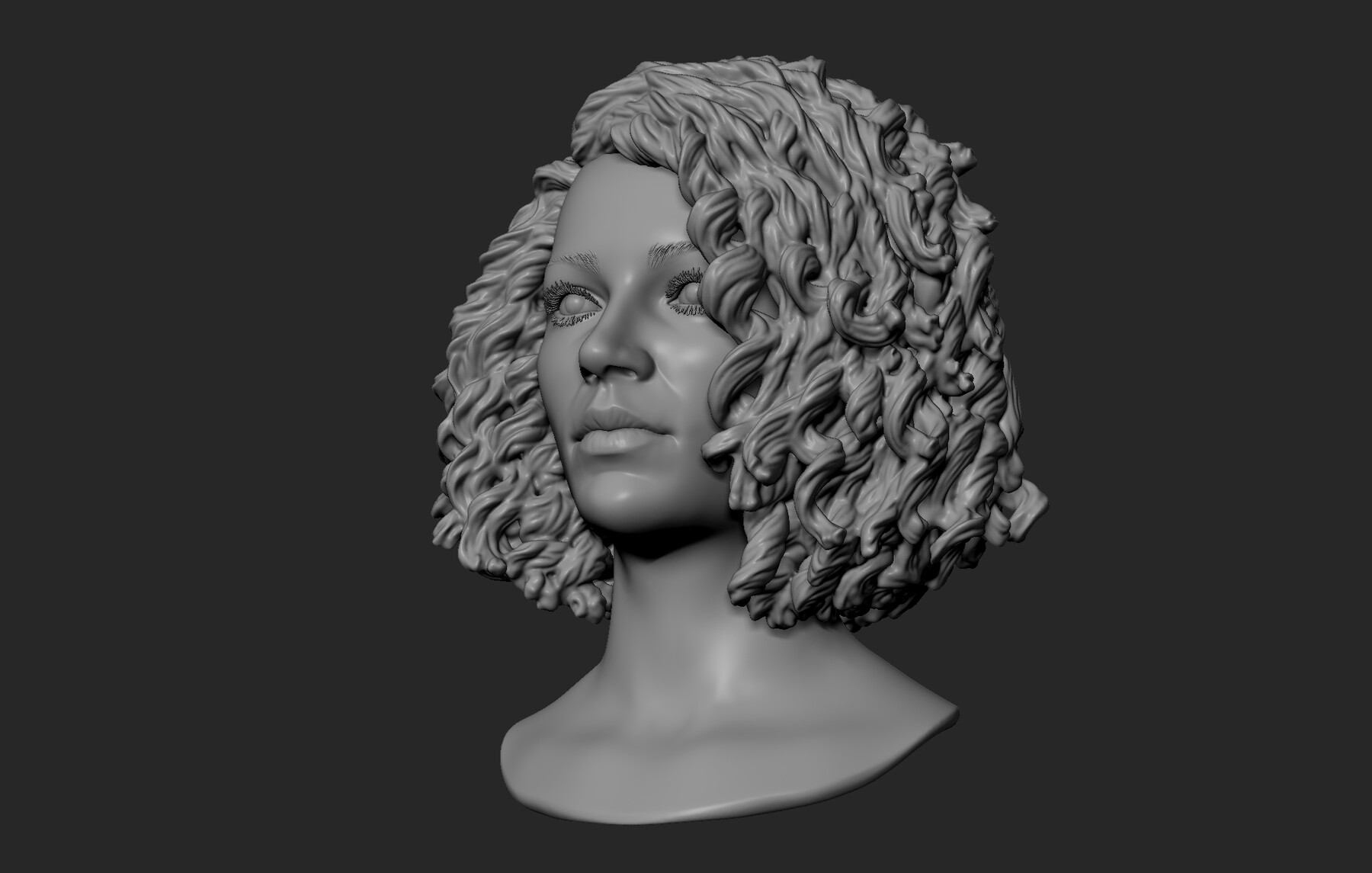 ArtStation - Female Head with Curly Hair | Resources