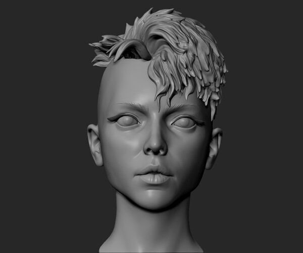 ArtStation - Female Head with Short Hair | Resources