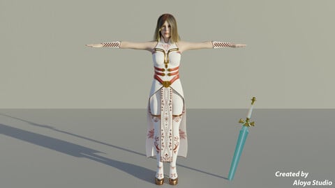 Female Warrior - Fantasy 3D game character