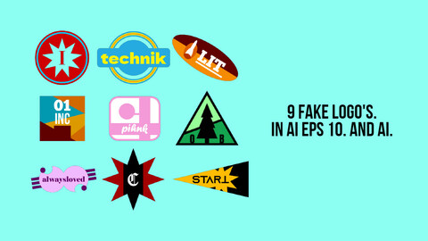 9 fake vector brand logo's.