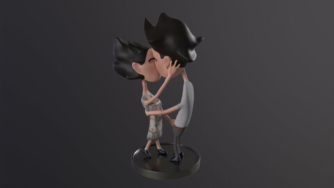 Kissing Couple - 3D Print Ready Model