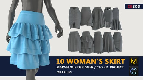 Woman clothing/10 Type of skirt/Marvelous Designer