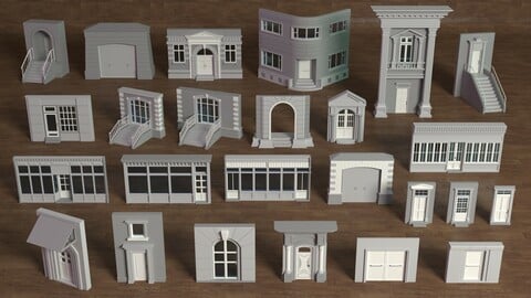 Building Facade Collection 2 - 25 pieces