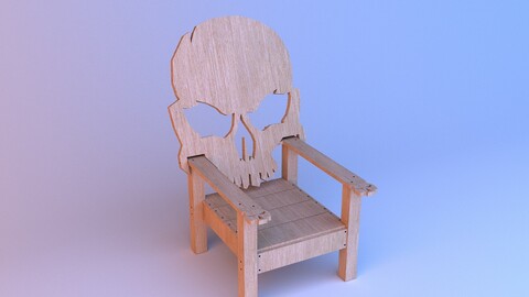 Skull wood chair