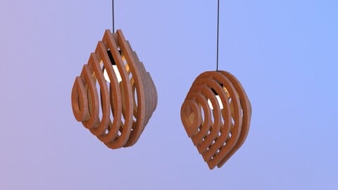 Wood blob parametric lamp