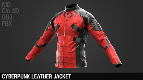 Cyberpunk leather jacket / Sci-fi / Future / Men's / Marvelous Designer