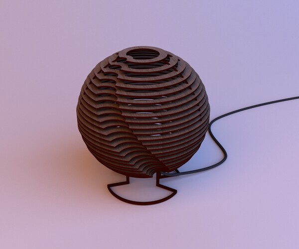 ArtStation Vintage table wood sphere Lamp Resources
