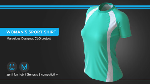 Woman's Sport Shirt | clo3d | marvelous designer