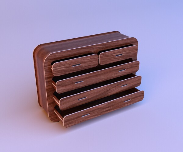ArtStation Chest of drawers plywoodDresser Game Assets