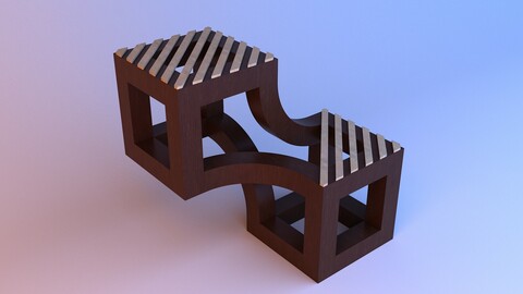 Wood sculpture furniture coffee table-chair