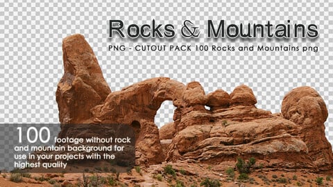 100 Rocks and Mountains Cutout Pack