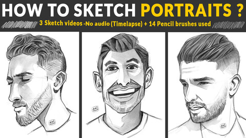How to sketch portraits? (Free) +Pencil brushes