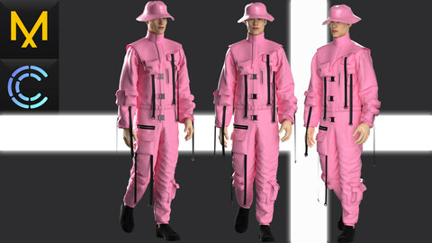 CyberPunk Outfit  Male OBJ mtl FBX ZPRJ