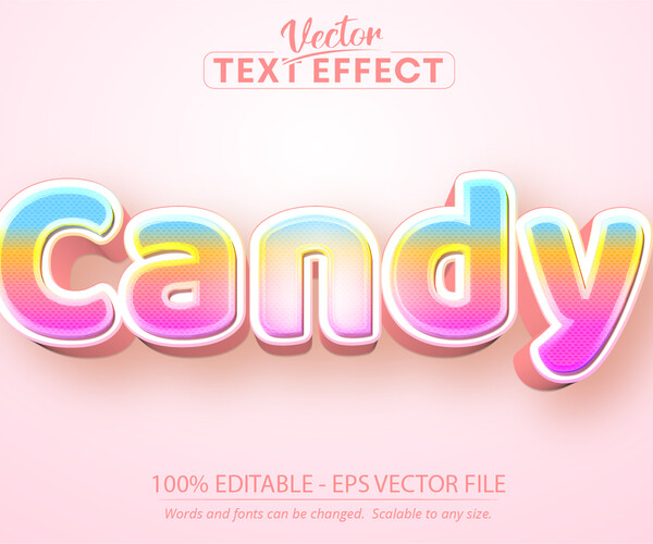 Artstation Cartoon Text Effect Editable Candy Text Style Artworks