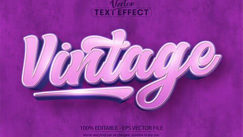 Vintage text effect, editable 80's text style