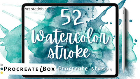 Realistic Watercolor Stamps brushes for Procreate | ProcreateiBox