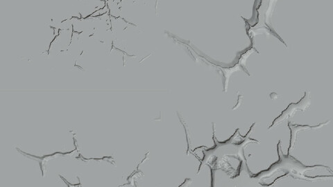 10 cracked texture heightmaps for stones and other materials for blender and other 3d software