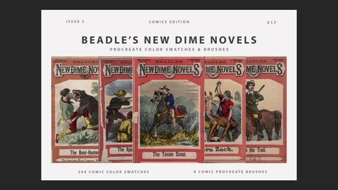 Beadle's New Dime Novels Procreate Brushes