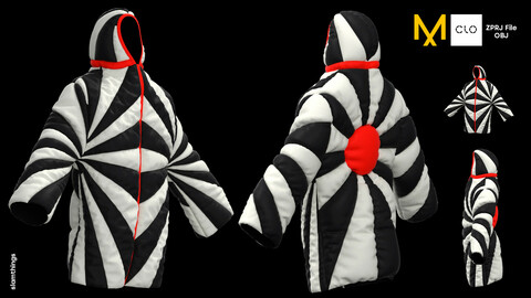 Future Fashion Puffer Jacket #007 - Clo3D / Marvelous Designer + OBJ / DIGITAL FASHION