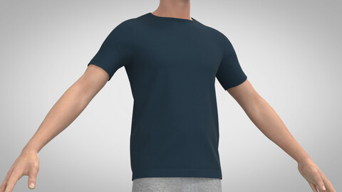 Sports Tee Shirt (Fit), Marvelous Designer, Clo3D +fbx, obj