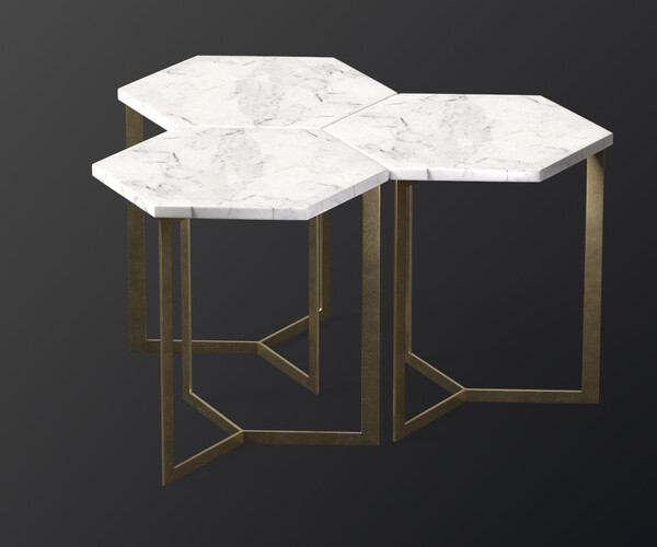 ArtStation Hex side table Game Assets