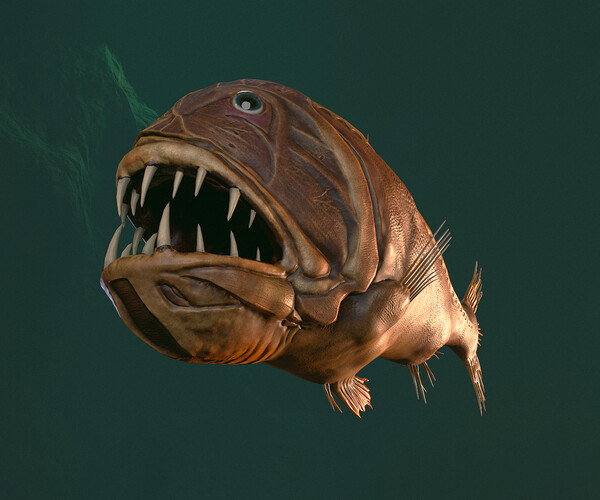 ArtStation - Fish Monster - Sabertooth | Game Assets