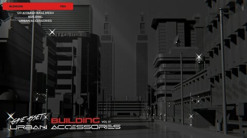 120 kitbash Building - Urban Accessories Base meshes