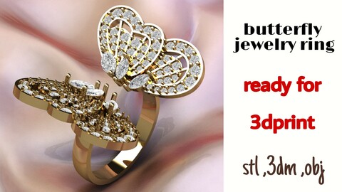 Butterfly jewelry ring