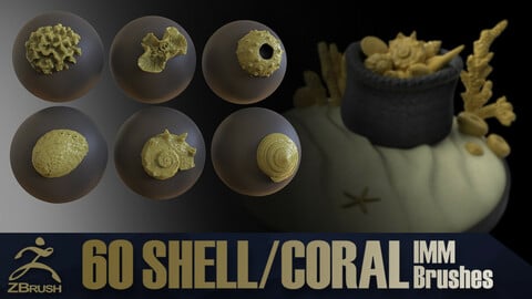 Shell/Coral IMM Brushes - ZBrush